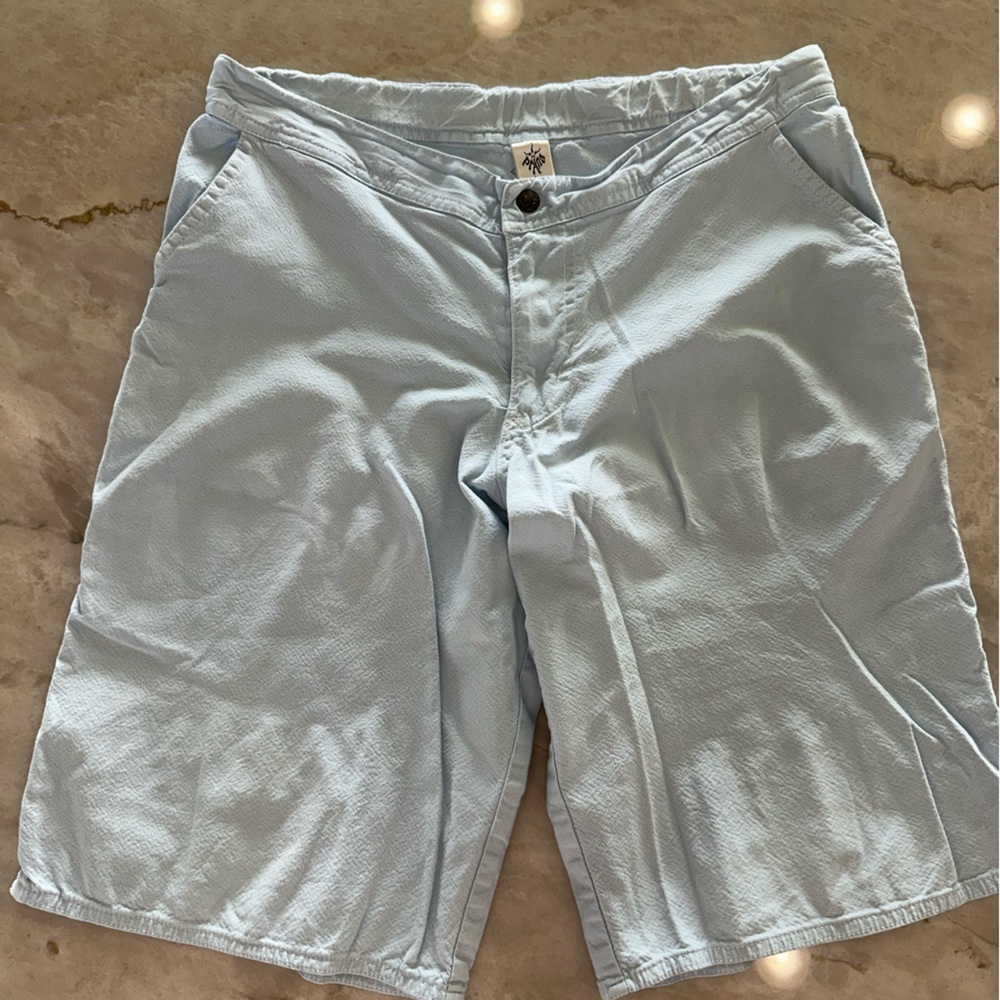 Prana Light Blue Flat-Front Shorts